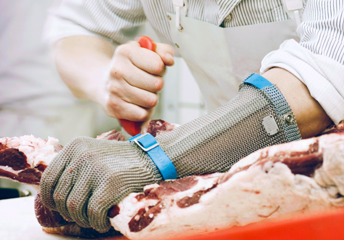 Guanto antitaglio in acciaio inox per macellai