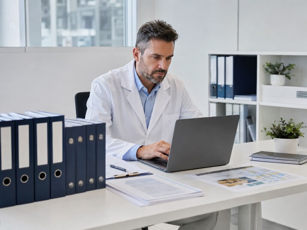 Responsabile qualità organizza la documentazione HACCP digitale in ufficio alimentare